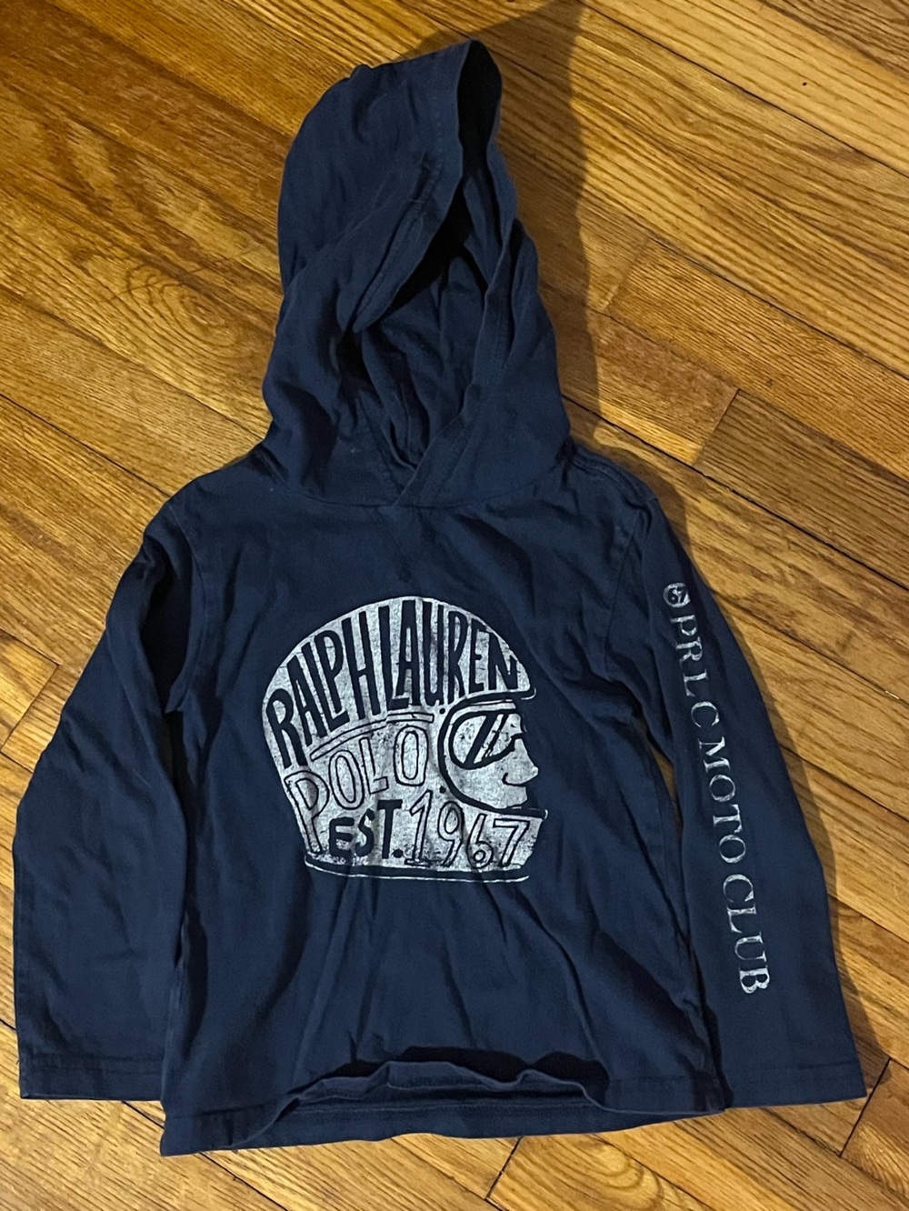 Polo Ralph Lauren Hooded Long Sleeve Graphic Tee Navy 4T